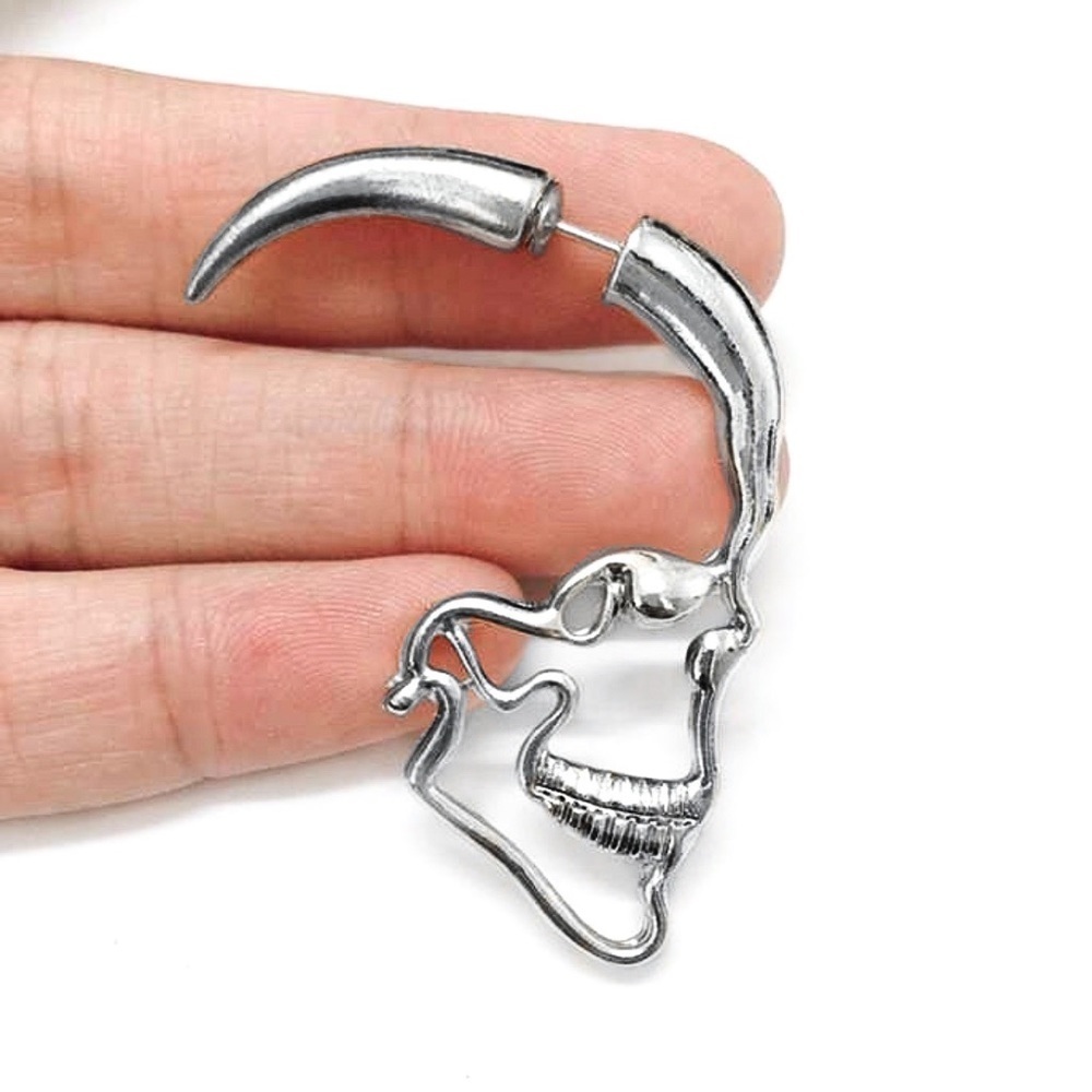 Any 3/$25! Silver Skull Earrings w/Jackets Earrings - Picture 2 of 8